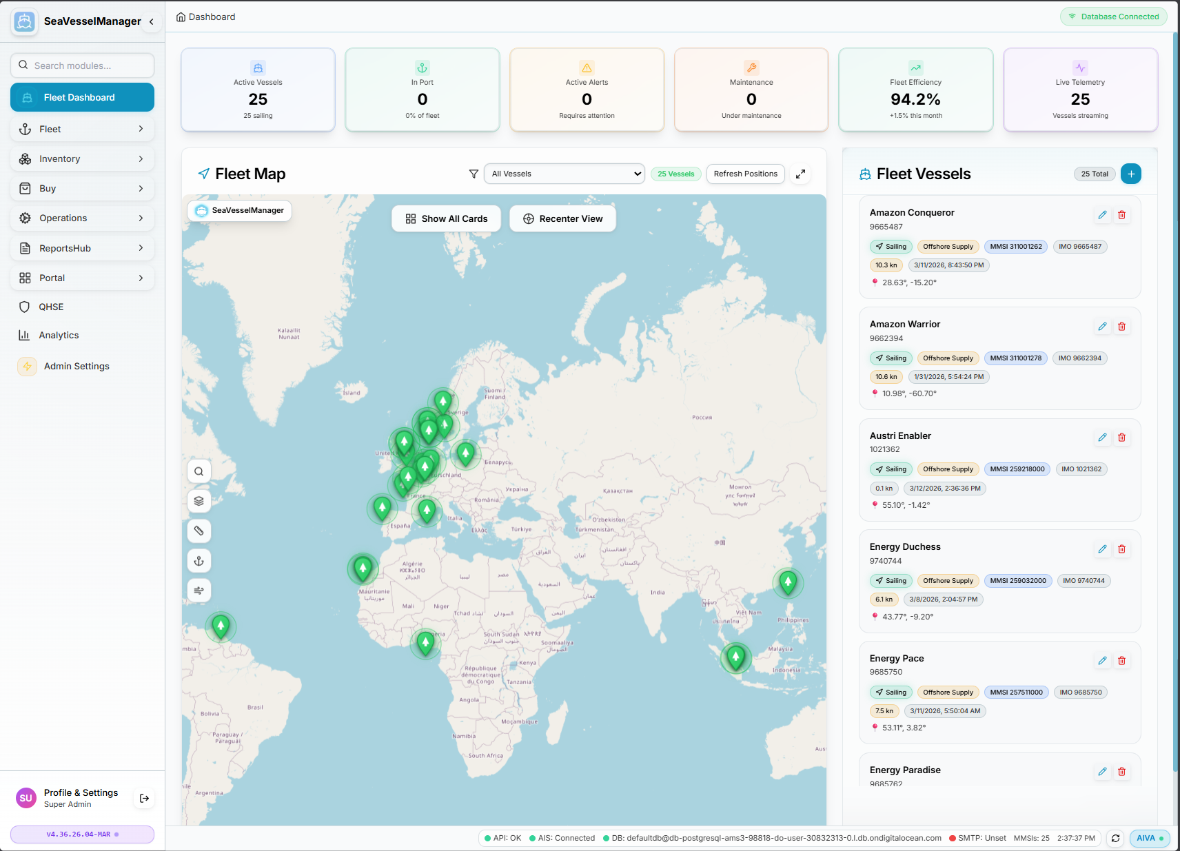 Fleet Dashboard with AIVA Button